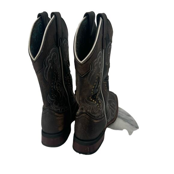 Laredo brown leather distressed cowgirl boots - Picture 6 of 9